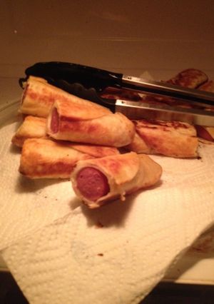 A picture of Pigs in a tortilla blanket -.