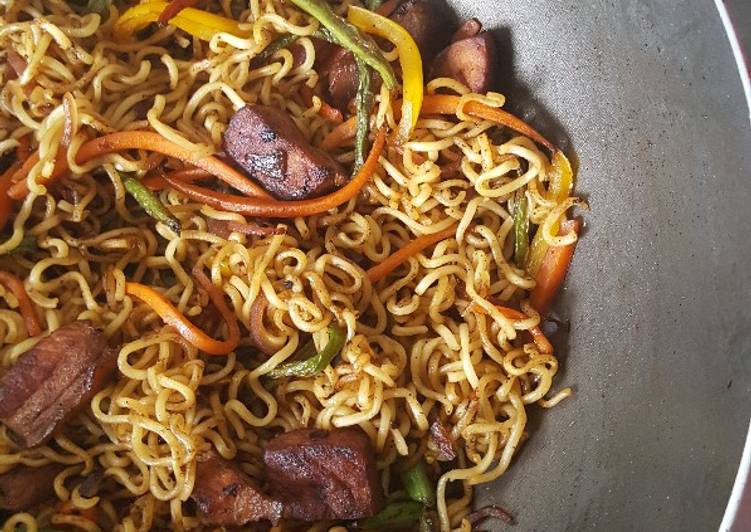 Recipe of Homemade Pork &amp; Veggie Stir Fry Noodles