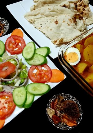 A picture of Aalu irvi Anday ka salan.
