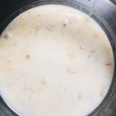 Wheat kanjee with coconut milk A picture of Wheat kanjee with coconut milk.