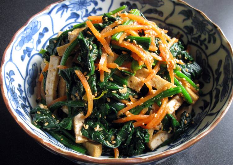 Recipe of Favorite Tofu, Spinach &amp; Carrot ‘Goma-ae’