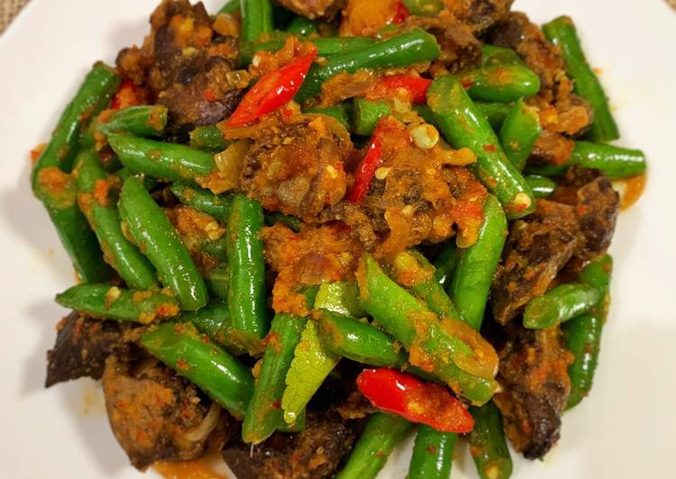 Tumis Buncis Ati Ampela Pedas