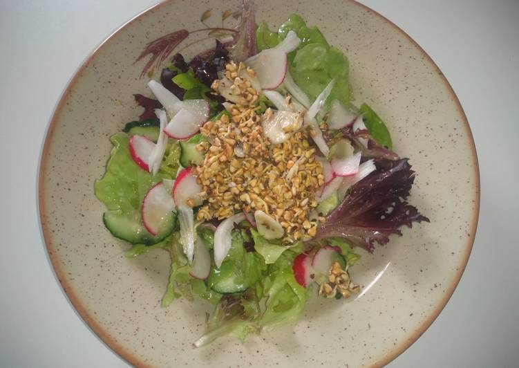 Ensalada de brotes de trigo sarraceno marinados #raw, #alcalino