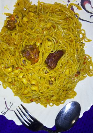Jollof din Taliya da wake ainihin hoton girkin