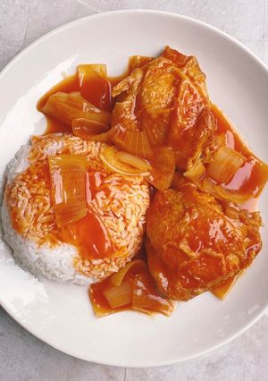 รูปของ ไก่อบซอสมะเขือเทศ / Baked chicken with tomato sauce 🍗 🍅