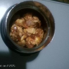 Fried plantain and egg sauce A picture of Fried plantain and egg sauce.
