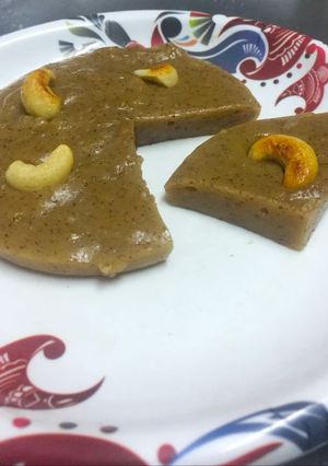 A picture of FingerMillet Halwa Cake.