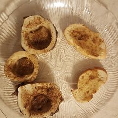 A picture of Roasted beef marrow bones.