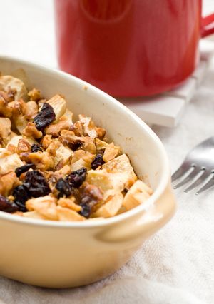 【低熱量】蘋果肉桂麵包布丁 Apple Cinnamon Bread Pudding 的食譜成品照片
