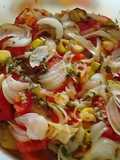 Pechuga de pollo y vegetales al microondas