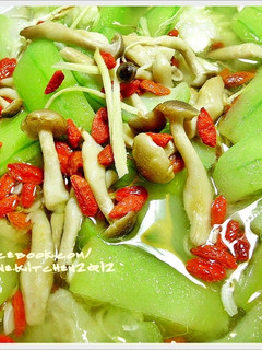 烤~絲瓜鴻喜菇 的食譜成品照片