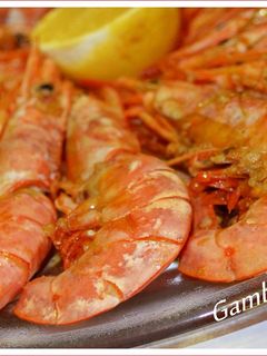 Una foto de Gambas al vermut