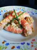Langoustine au beurre aromatisé à la cacahuète et à l'ail