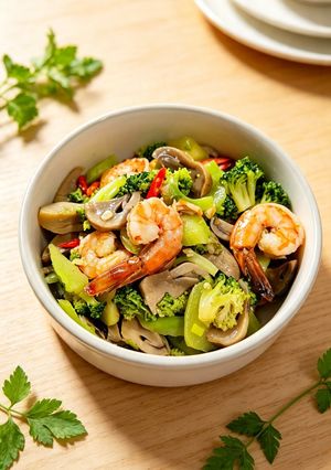 Foto resep Tumis Brokoli Udang Jamur