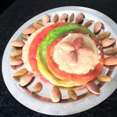 A picture of Colourful malpua.