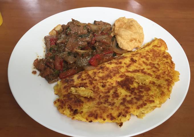 Bistec de Carne Entomatado y Torrejón de Maíz Nuevo Receta de carunovi-  Cookpad