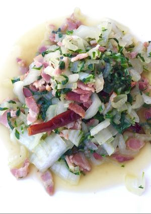 A picture of Bak Choy With Bacon.