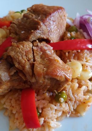 Una foto de Arroz con chancho