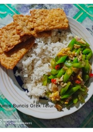 Foto resep Tumis Buncis Orek Telur Lauk Tempe Goreng Tepung