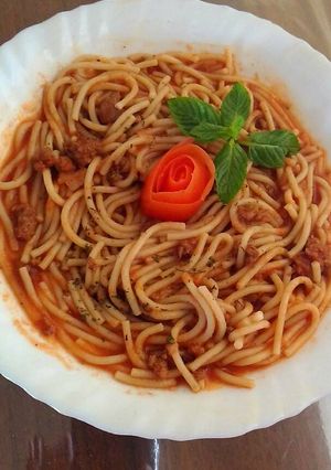 صورة لوصفة معكرونة بس مع الزينة