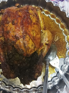 عکسی از دستور مرغ شکم پر در فر