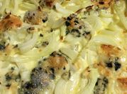 Una foto de lenguado al horno con crema