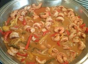 Una foto de Fajitas de camarón