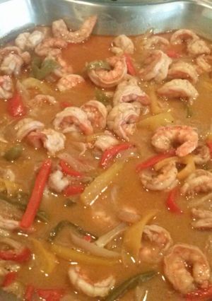 Una foto de Fajitas de camarón
