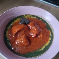 A picture of Gbegiri and Ewedu.