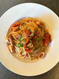 Linguine calamari e pomodorini