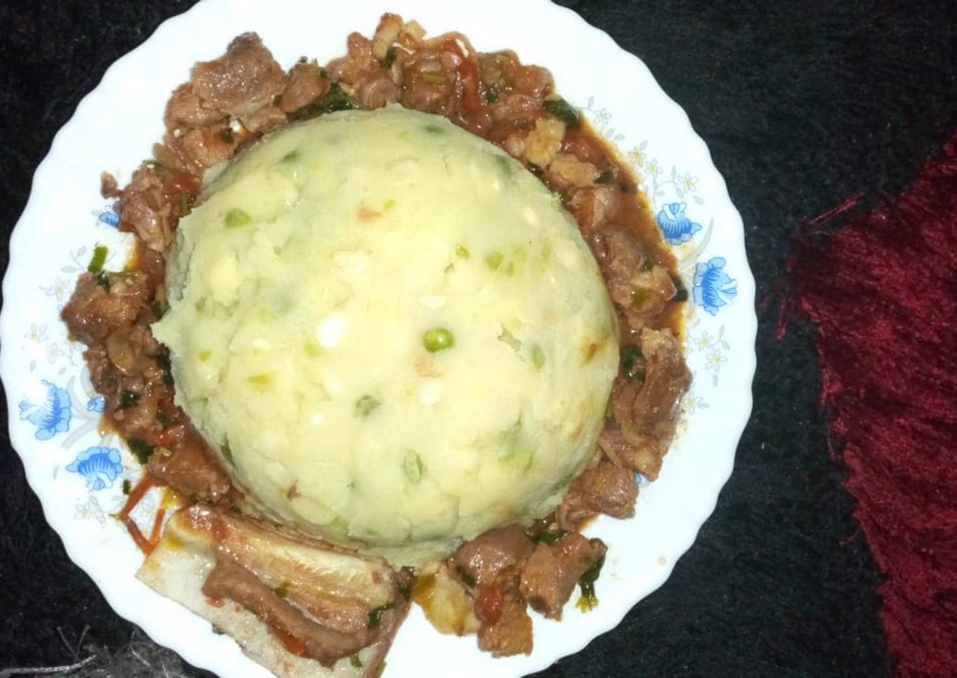 Mukimo/ beef stew