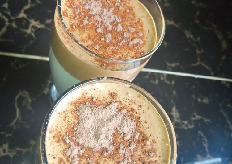 Dalgona coffee with cocoa powder