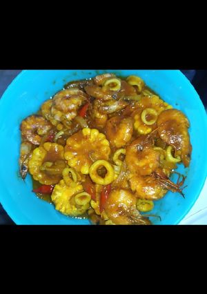 Foto resep Udang & cumi saus padang pedas manis