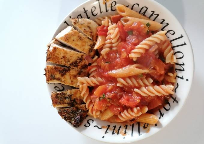 Cajun chicken and tomato pasta