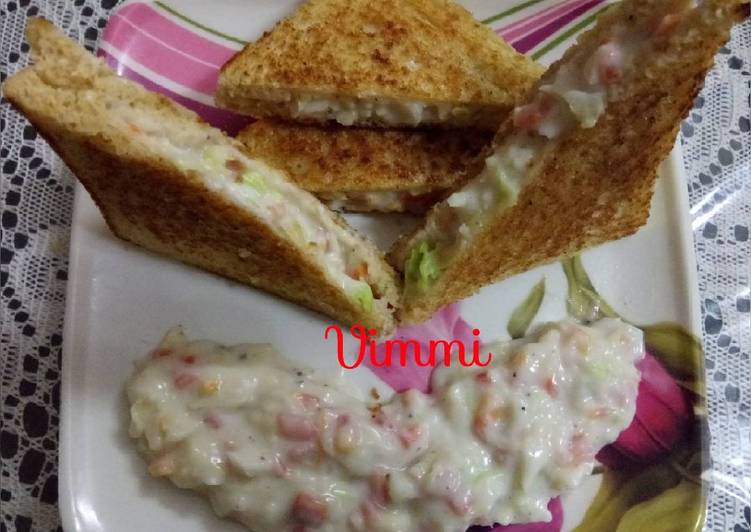 Recipe: Yummy Italian white sauce veg sandwich