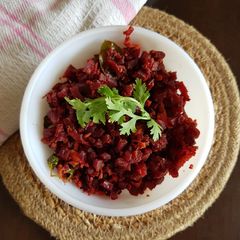 A picture of Beetroot Poriyal.