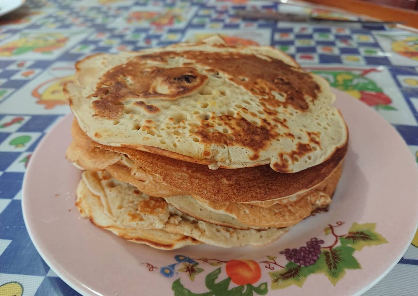Hotcakes con Avena, canela y Arándanos