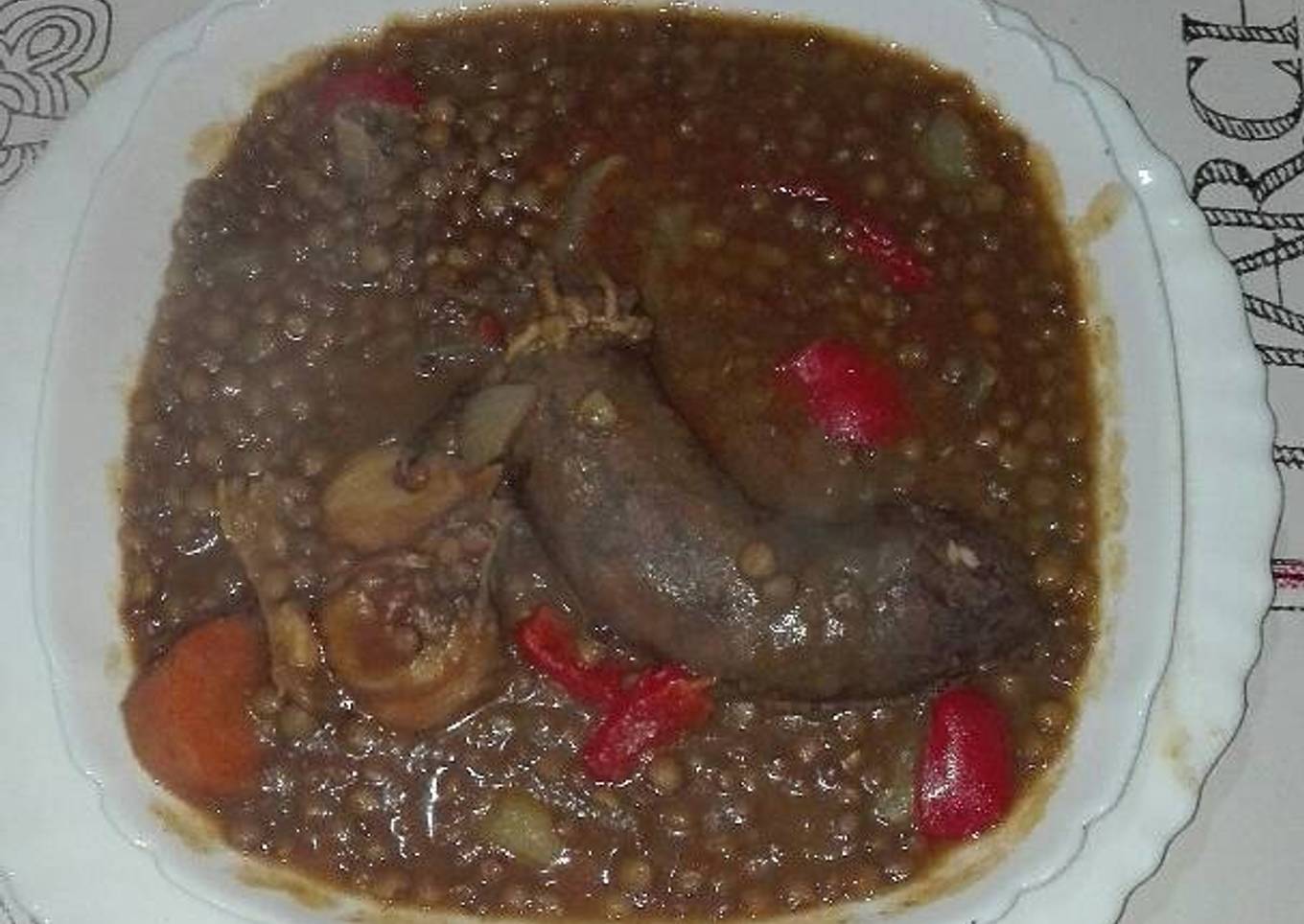 Guiso de lentejas con chorizo casero 