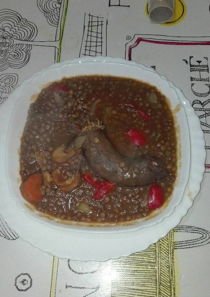 Una foto de Guiso de lentejas con chorizo casero 