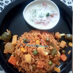 A picture of Vegetable Poha Pulav.