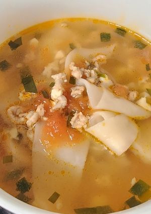 Hình của món Canh mỳ lá tươi.