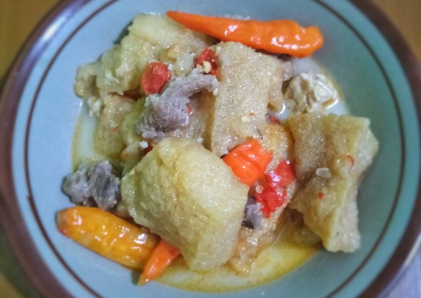 Jangan krecek daging tempe (sayur krecek daging tempe)