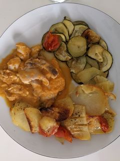 Una foto de Solomillo de Pavo con salsa de manzana en olla lenta