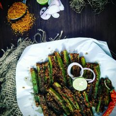 A picture of Bharwan Bhindi Saag.