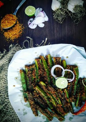 A picture of Bharwan Bhindi Saag.