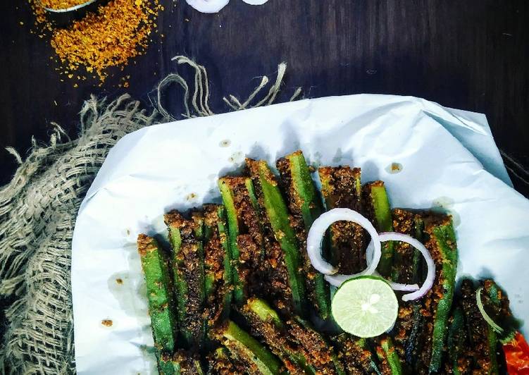 Easiest Way to Prepare Super Quick Homemade Bharwan Bhindi Saag