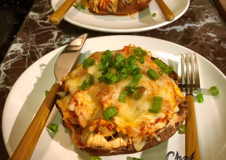 Recipe of Super Quick Homemade Chicken Enchilada Stuffed Portobellos