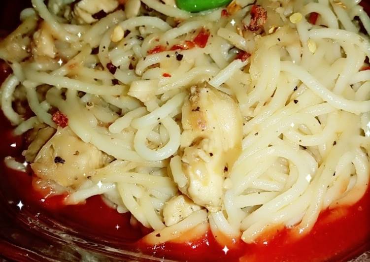 Step-by-Step Guide to Make Quick Smoky chicken spaghetti 🍝🍷