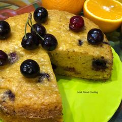 A picture of Eggless Cherry Orange Cake – Using Boiled Orange.