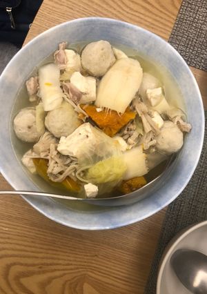 南瓜丸子蔬菜湯 的食譜成品照片